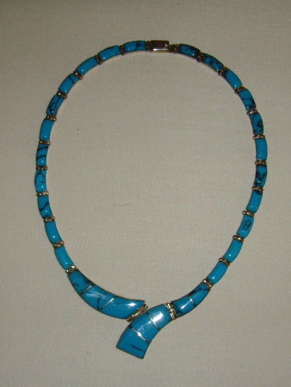 Sterling Silver 925 and Faux Turquoise Necklace